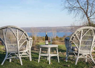 Chairs with wine lake view | Savannah House Wine Country Inn & Cottages | Finger Lakes, NY